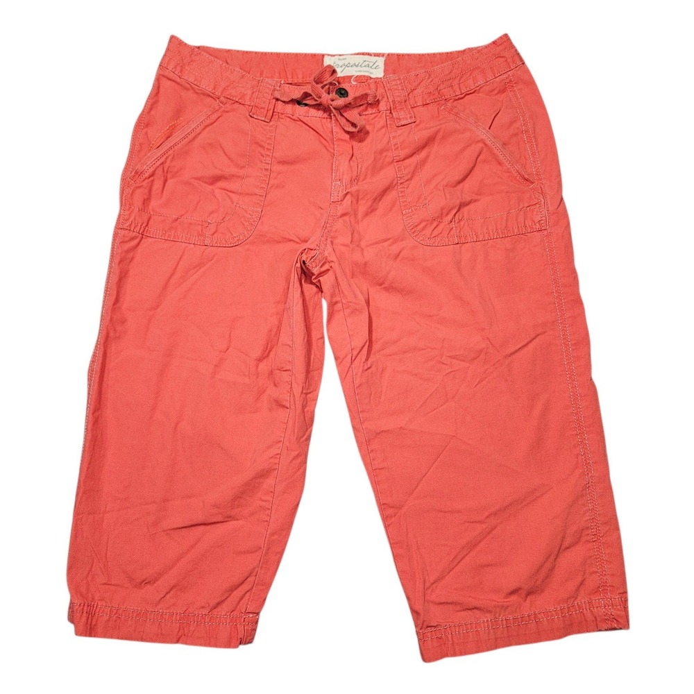 Aeropostale VTG Y2K Low Rise Cargo Capri Pants Coral Orange Sz 5/6